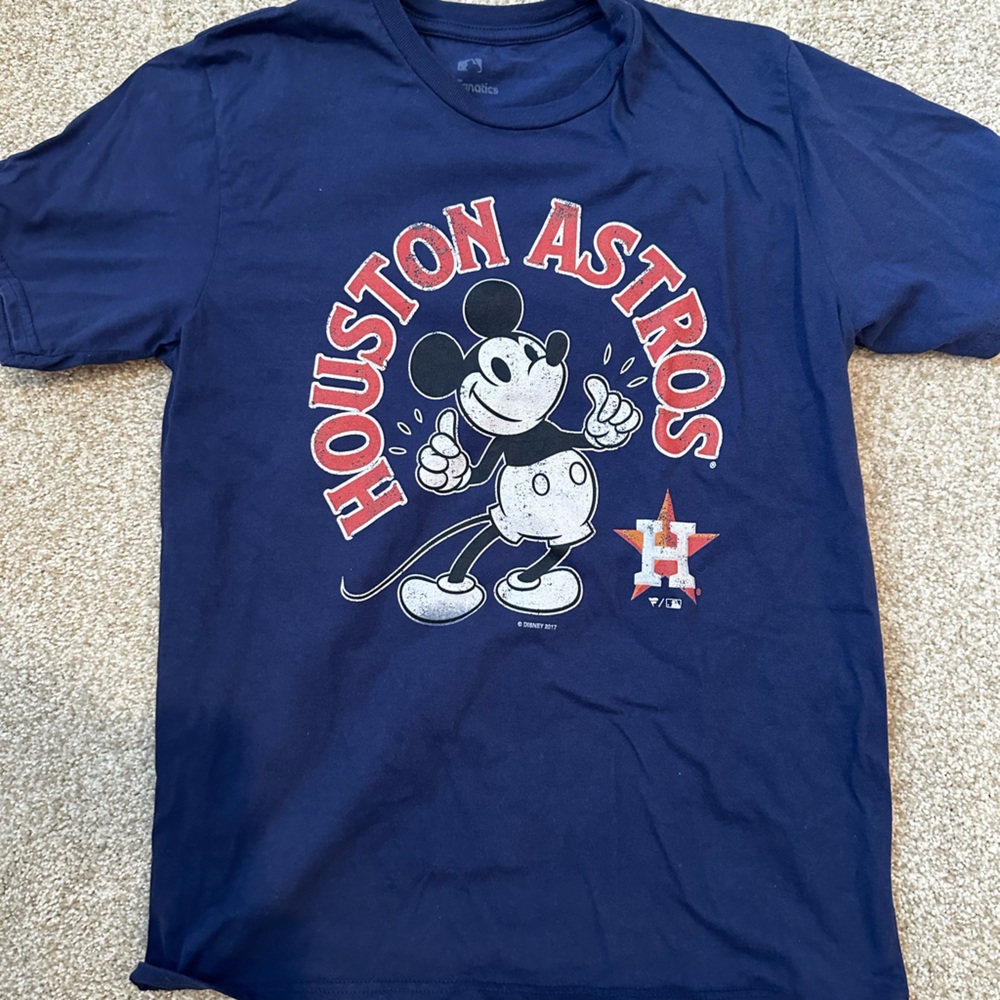 Youth Majestic Houston Astros/Mickey Mouse T-Shirt